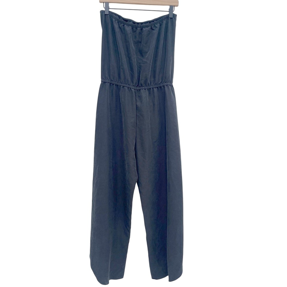 Anthropologie Drew Women's Black Strapless Jumpsuit with Fold‎ Over Legs,  sz M